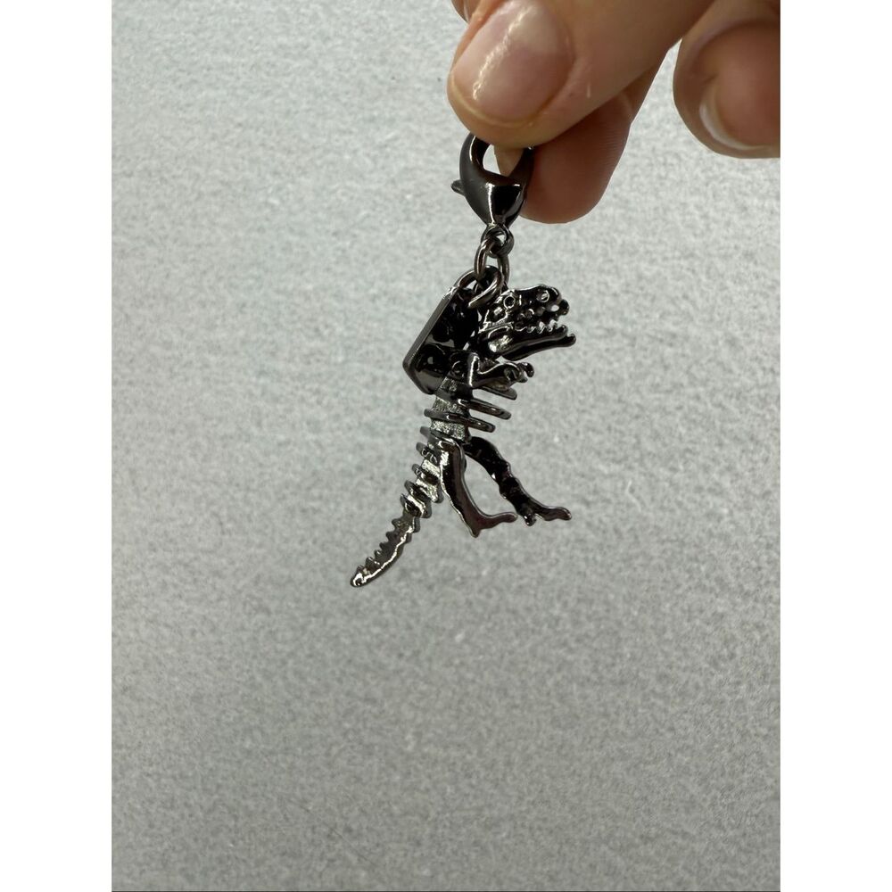 Coach Rare Rexy Dinosaur Dinky Rogue Charm Gunmetal - Picture 3 of 6